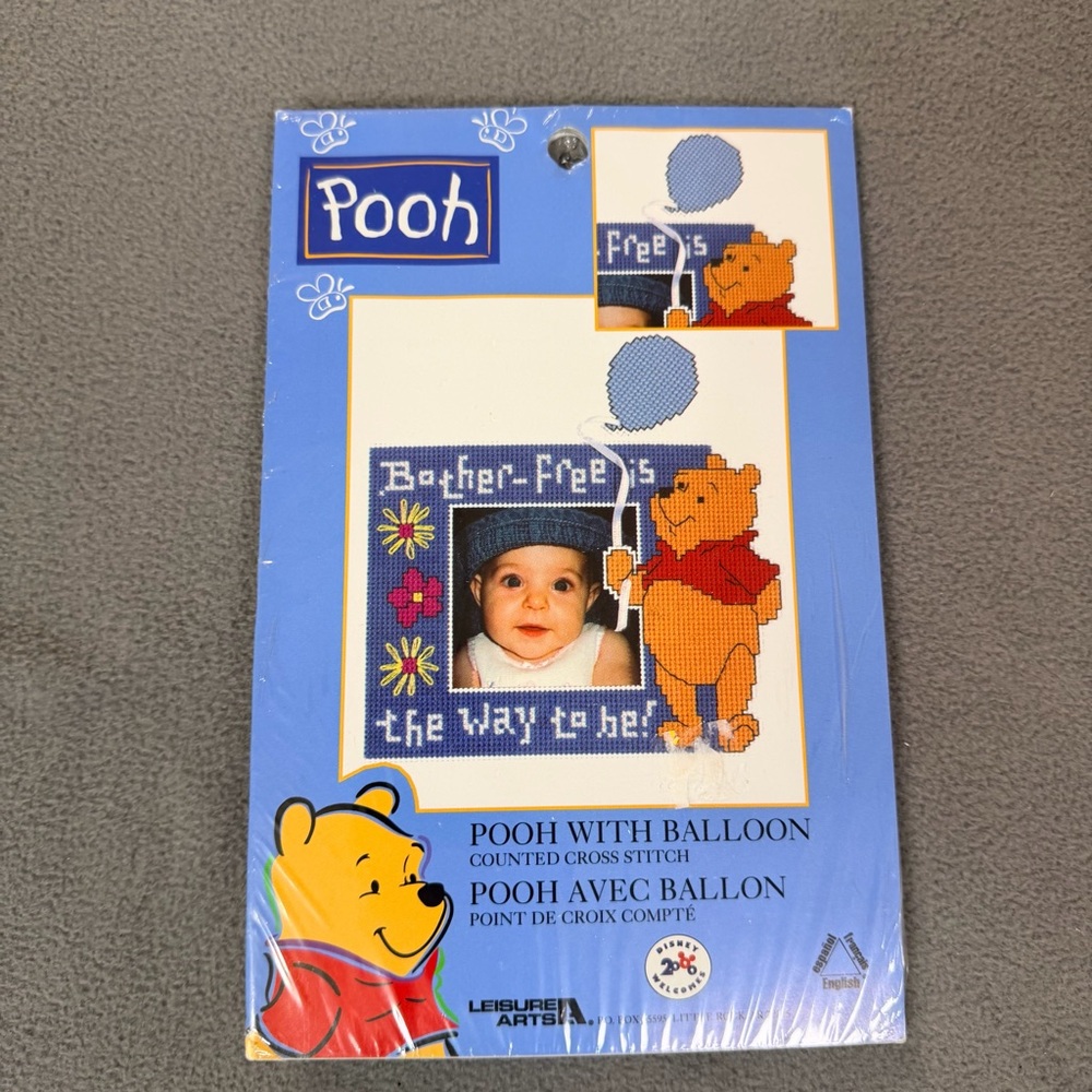 Disney Pooh With Balloon "Bother Free the Way to Be" Counted Cross Stitch- NEW